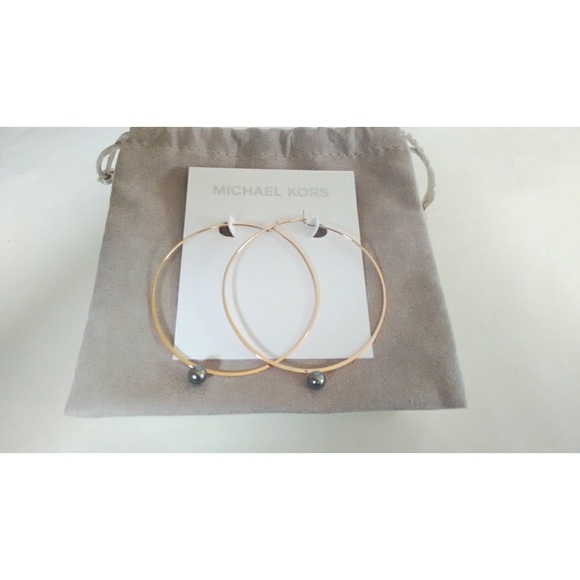 MICHAEL KORS Rose Goldtone Hoop Earrings with Box - Picture 6 of 8
